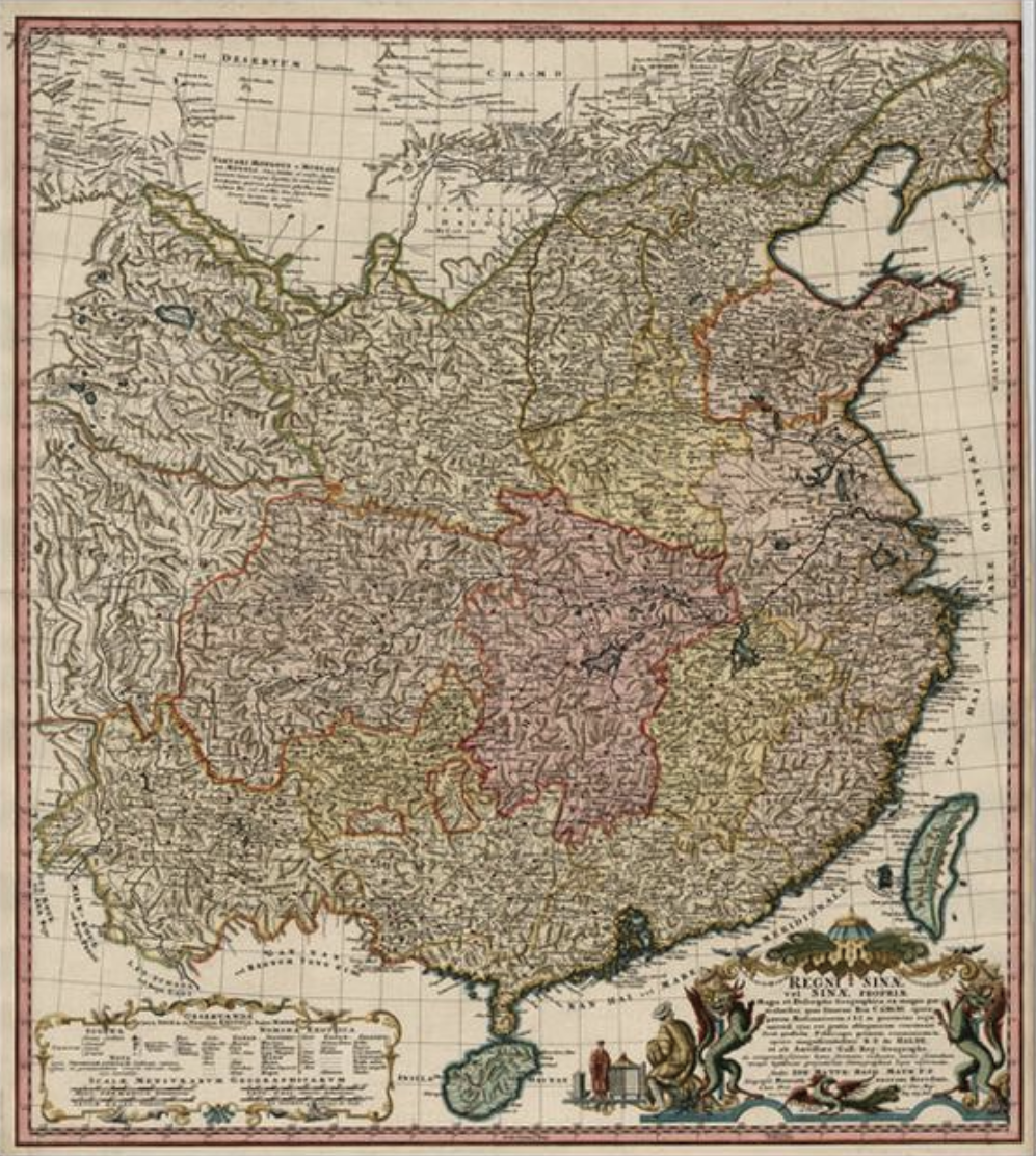 1740年德国制作的中国地图
